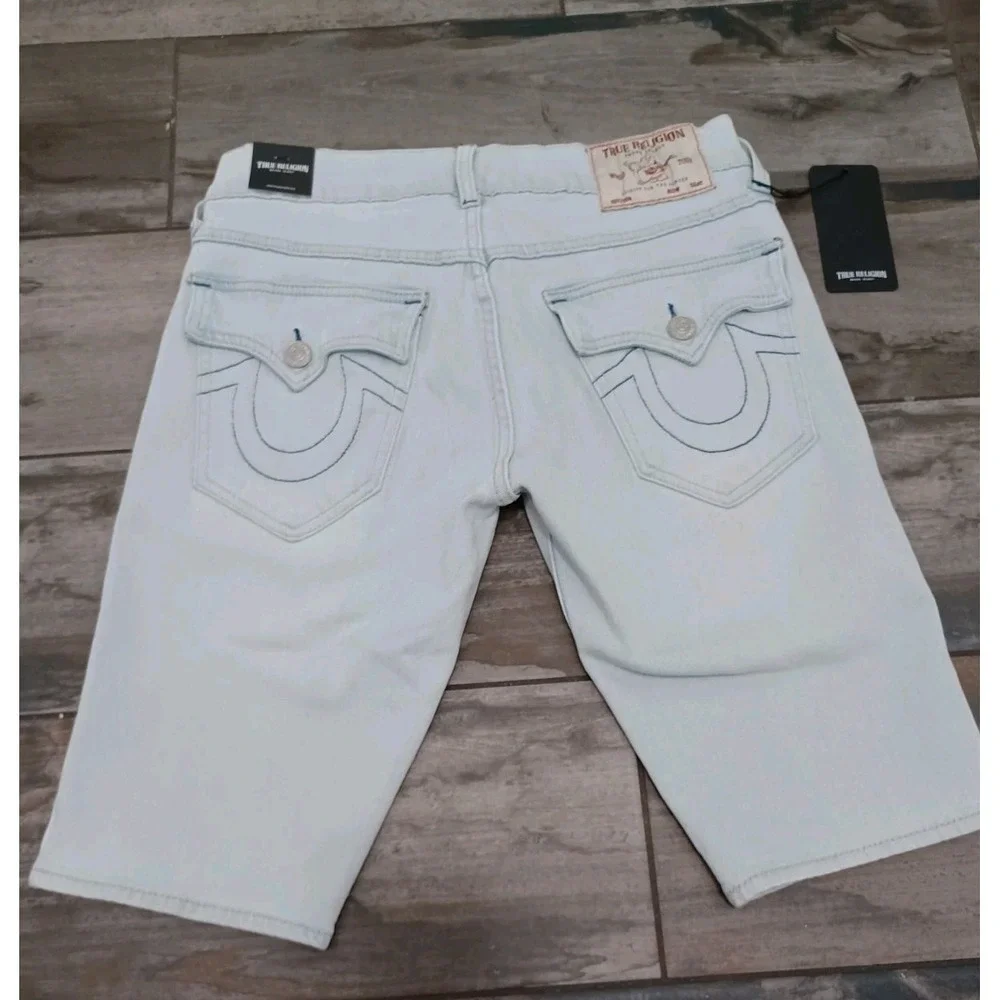 True Religion Men's Rocco  Relaxed Sn Flap Skinny Jeans Shorts Sz 30